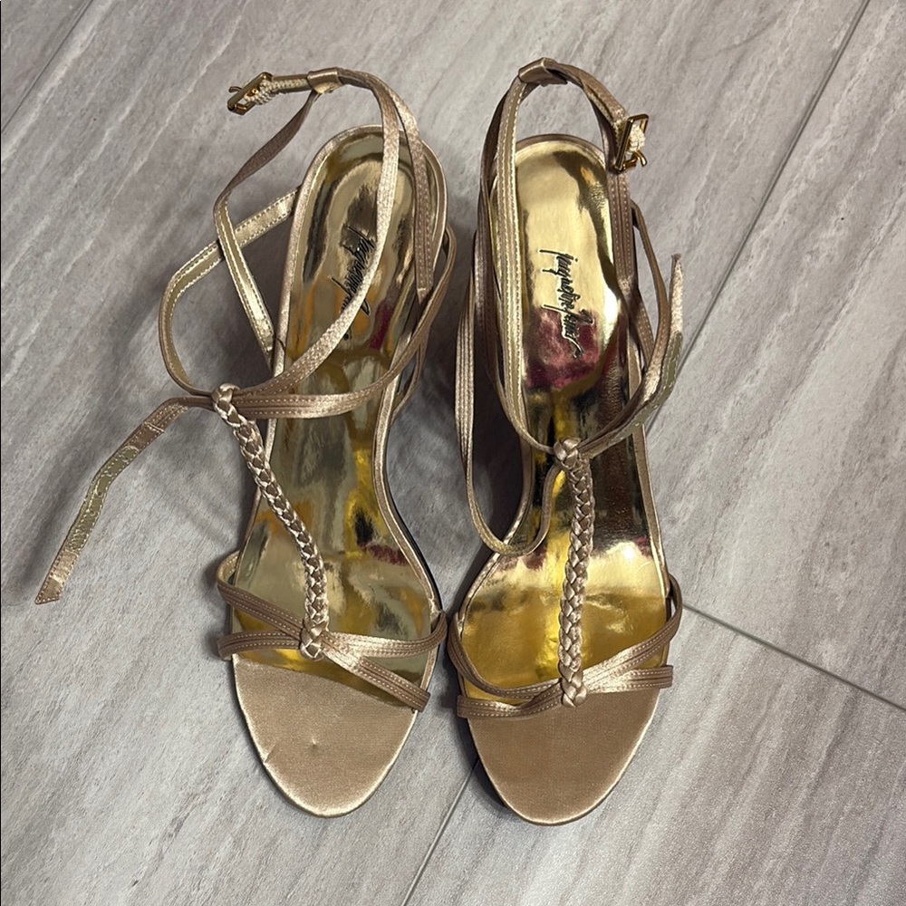 Jacqueline Ferrar Gold Heeled Sandals